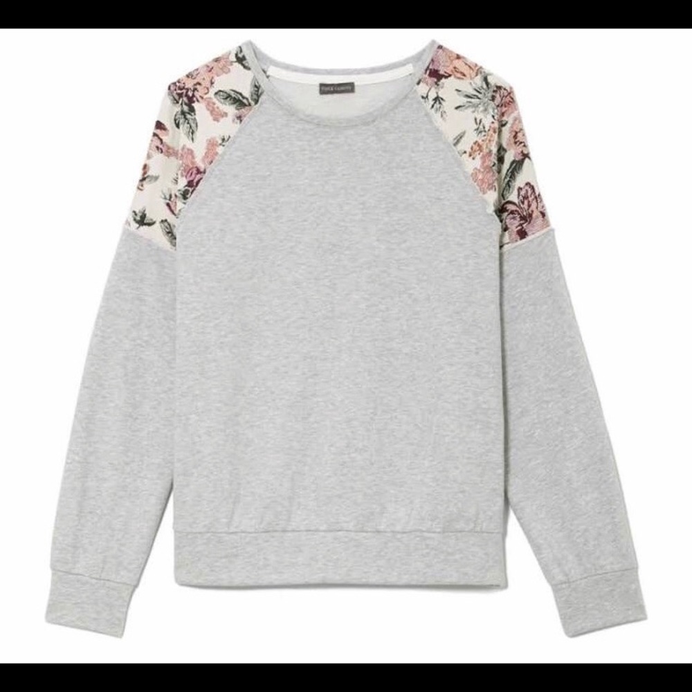 Vince Camuto Floral Tapestry-Shoulder Sweatshirt